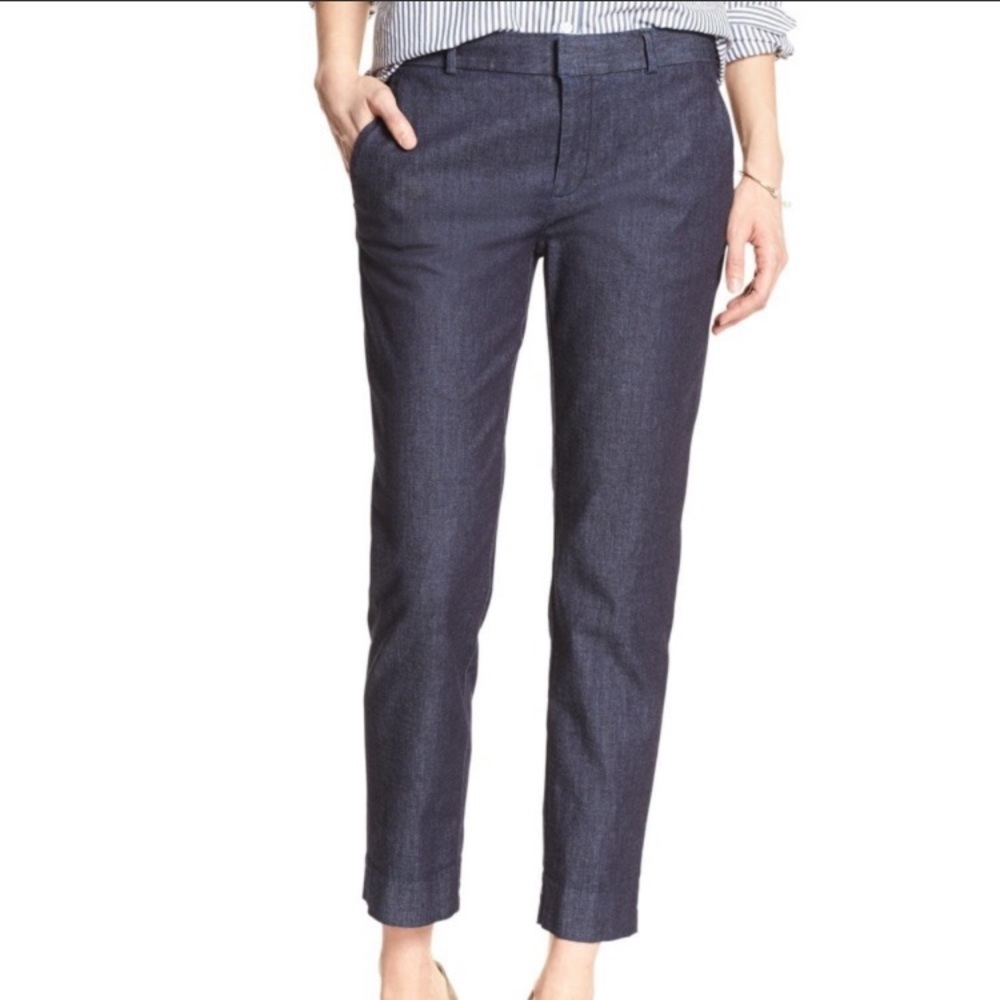 BANANA REPUBLIC Chambray Avery Ankle Pant Size 6
